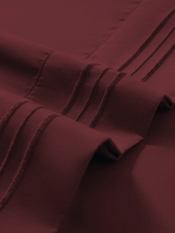 Burgundy Bamboo Pillow Cases Sets - Hypoallergenic Soft Pillowcase Set - Image 5