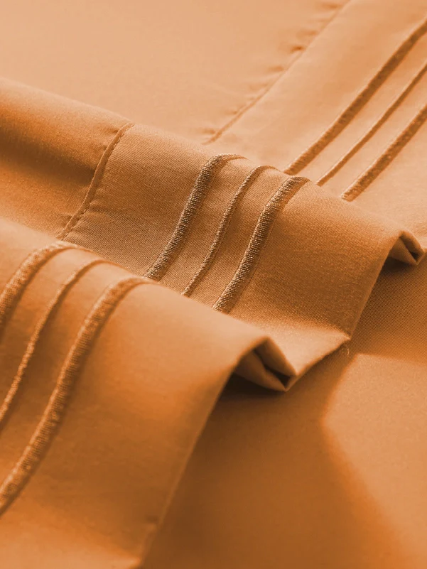 Burnt Orange Bamboo Pillow Cases Sets - Soft & Cool Pillowcase for Comfort - Image 3