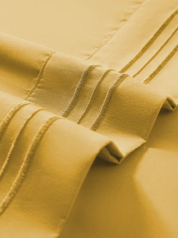 Gold Bamboo Pillow Cases Sets - Wrinkle-Free Pillowcase for Bamboo Comfort - Image 3