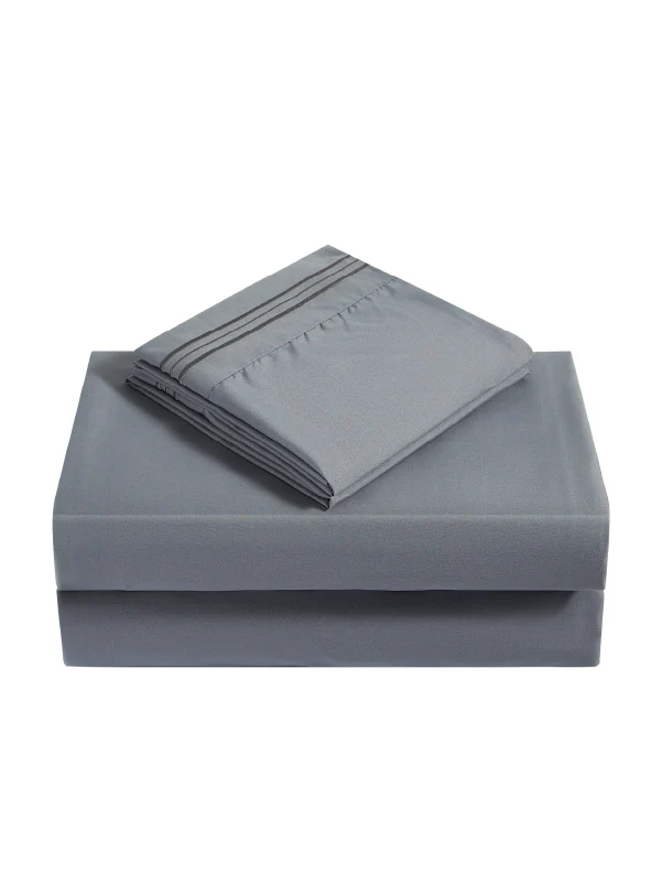 Grey Bamboo Pillow Cases Sets - Wrinkle-Free Pillowcase for Bamboo Comfort - Image 2