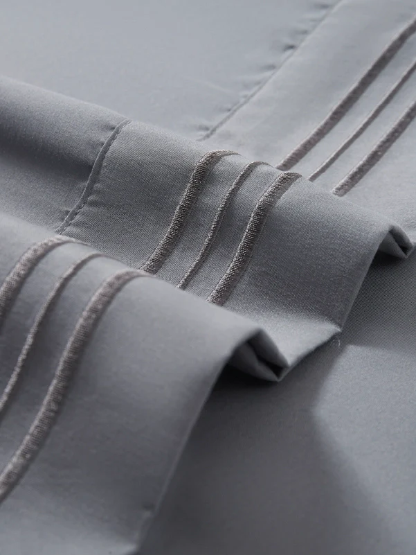 Grey Bamboo Pillow Cases Sets - Wrinkle-Free Pillowcase for Bamboo Comfort - Image 3