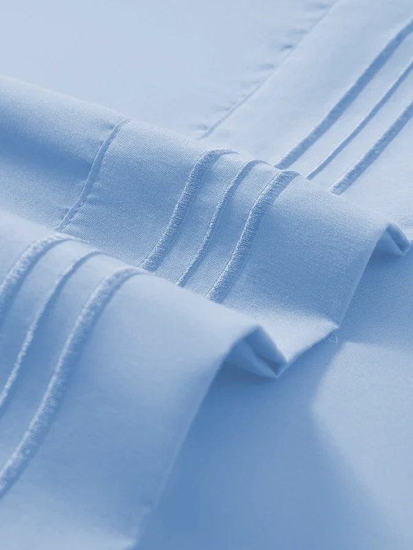 Light Blue Bamboo Pillow Cases Sets - Cozy & Cool Pillowcase for All Seasons - Image 3