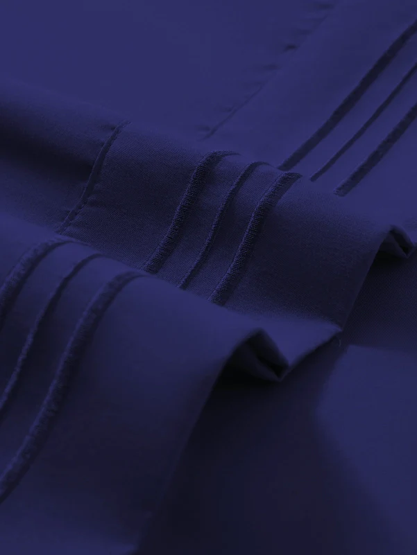 Navy Blue Bamboo Pillow Cases Sets - Wrinkle-Free & Soft Pillowcase Set - Image 5