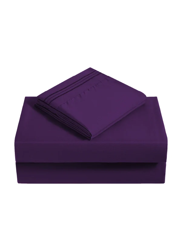 Purple Bamboo Pillow Cases Sets - Smooth & Durable Bamboo Pillowcase Set - Image 3