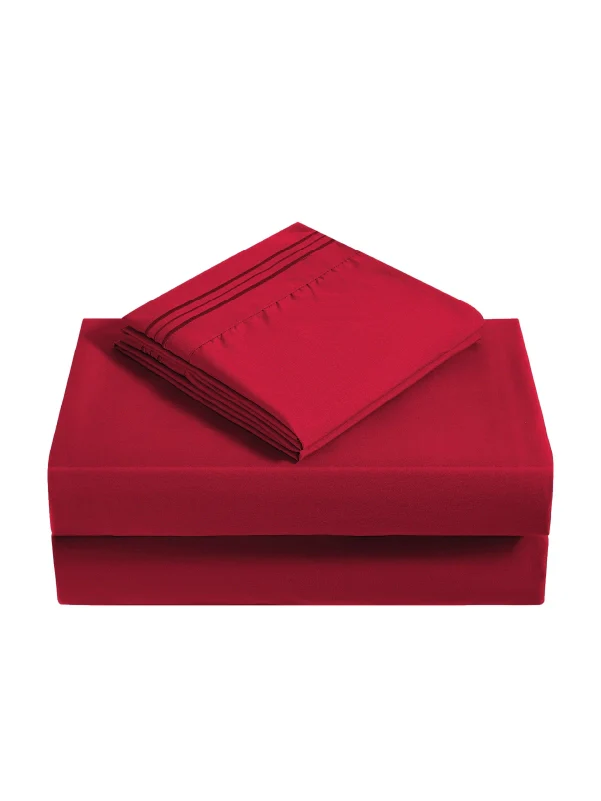 Red Bamboo Pillow Cases Sets - Luxurious & Breathable Pillowcase for Comfort - Image 3
