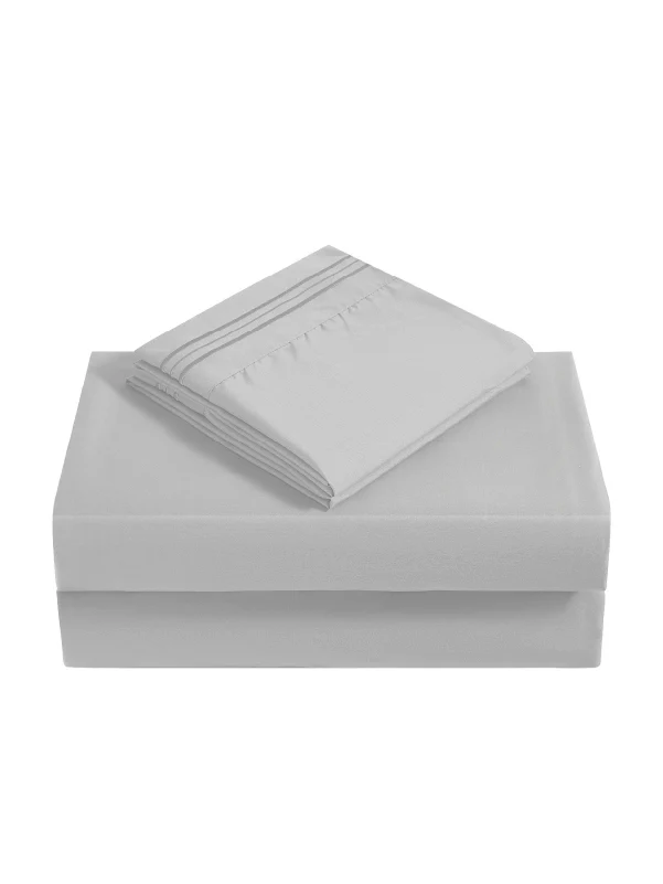 Silver Bamboo Pillow Cases Sets - Wrinkle-Free & Breathable Pillowcase Set - Image 2