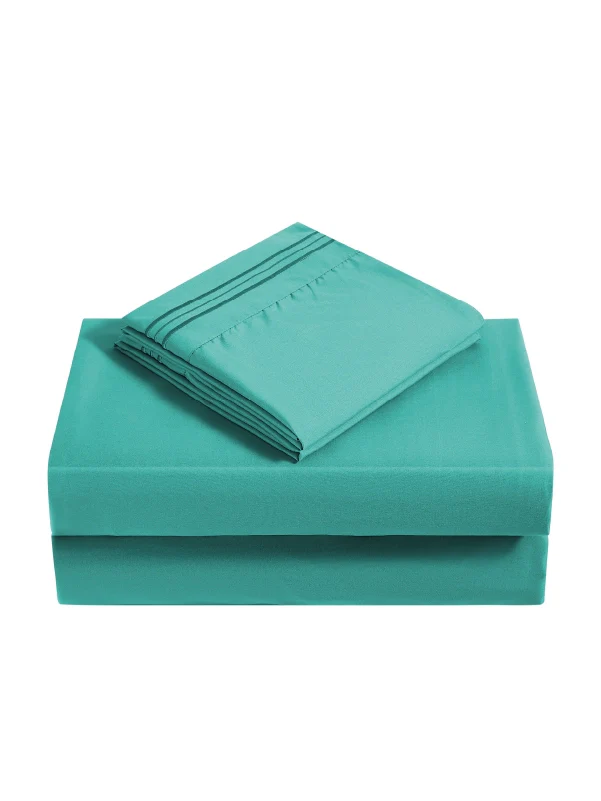 Teal Bamboo Pillow Cases Sets - Hypoallergenic & Breathable Pillowcase Set - Image 2