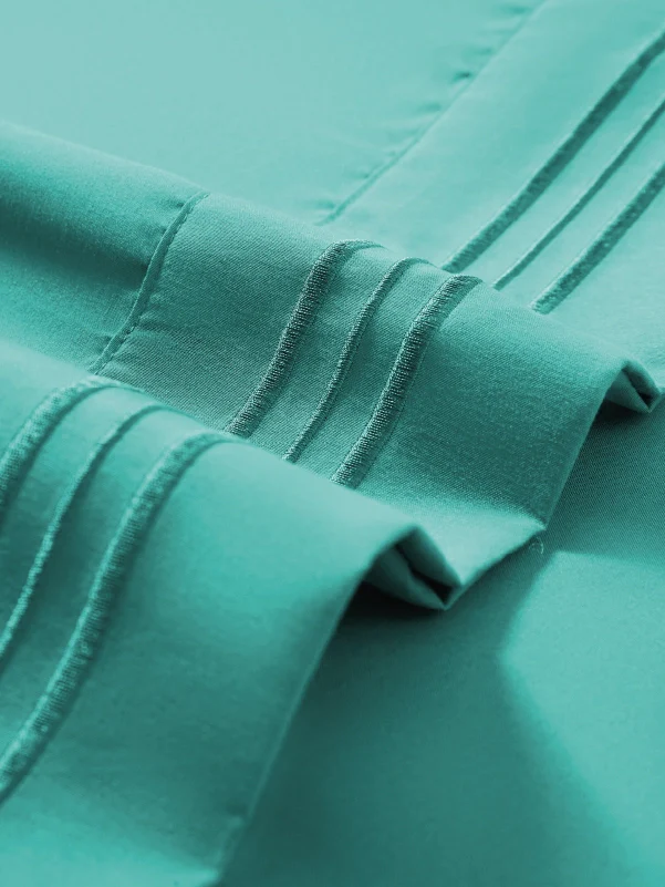 Teal Bamboo Pillow Cases Sets - Hypoallergenic & Breathable Pillowcase Set - Image 3